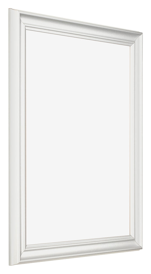 Bilderrahmen 70x90cm Weiss Gewischt MDF Lazio Vorne Schrag | Yourdecoration.at