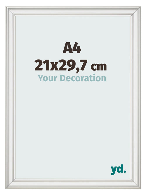 Bilderrahmen 21x29 7cm A4 Weiss Gewischt MDF Lazio Vorne Messe | Yourdecoration.at
