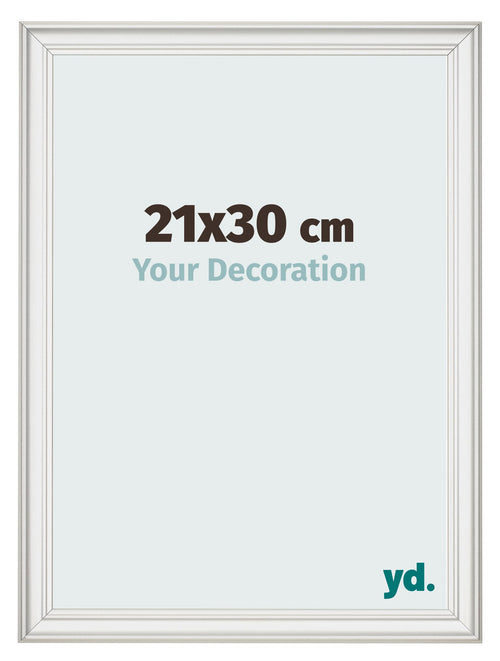 Bilderrahmen 21x30cm Weiss Gewischt MDF Lazio Vorne Messe | Yourdecoration.at