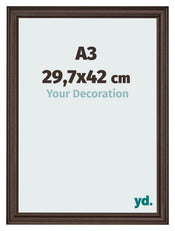 Bilderrahmen 29 7x42cm A3 Eiche Dunkel MDF Lazio Vorne Messe | Yourdecoration.at