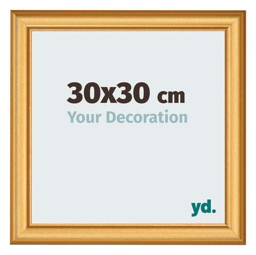 Bilderrahmen 30x30cm Gold Matt MDF Lazio Vorne Messe | Yourdecoration.at