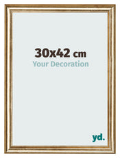 Bilderrahmen 30x42cm Gold Antik MDF Lazio Vorne Messe | Yourdecoration.at