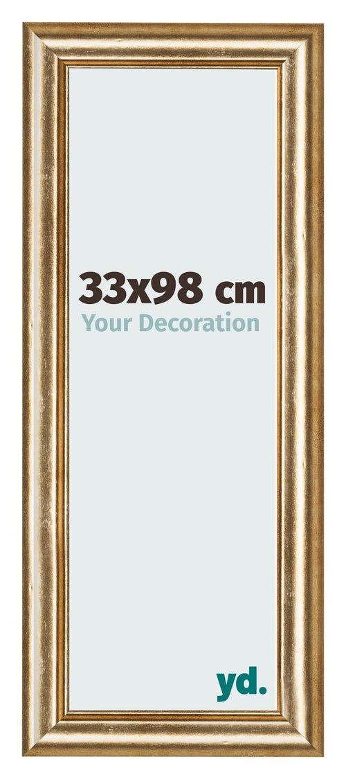 Bilderrahmen 33x98cm Gold Antik MDF Lazio Vorne Messe | Yourdecoration.at