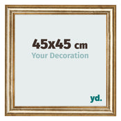 Bilderrahmen 45x45cm Gold Antik MDF Lazio Vorne Messe | Yourdecoration.at