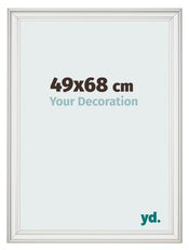 Bilderrahmen 49x68cm Weiss Gewischt MDF Lazio Vorne Messe | Yourdecoration.at