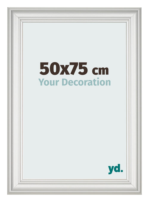 Bilderrahmen 50x75cm Weiss Gewischt MDF Lazio Vorne Messe | Yourdecoration.at