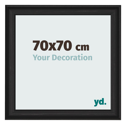 Bilderrahmen 70x70cm Schwarz Gemasert MDF Lazio Vorne Messe | Yourdecoration.at