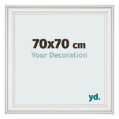 Bilderrahmen 70x70cm Weiss Gewischt MDF Lazio Vorne Messe | Yourdecoration.at
