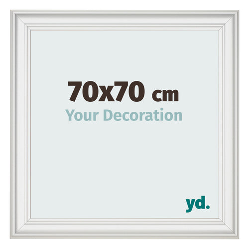 Bilderrahmen 70x70cm Weiss Gewischt MDF Lazio Vorne Messe | Yourdecoration.at