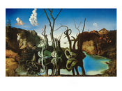 Salvador Dali Reflections of Elephants Kunstdruck 80x60cm | Yourdecoration.de