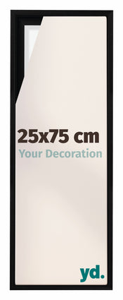 Lyon MDF Schattenfugenrahmen 25x75cm Schwarz Matt Vorne Messe | Yourdecoration.at