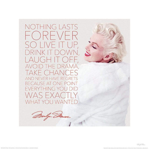 Pyramid Marilyn Monroe Nothing Lasts Forever Kunstdruck 40x40cm | Yourdecoration.de