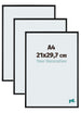 Aurora Aluminium Bilderrahmen 21x29-7cm A4 3 Stuck Schwarz Matt Vorne Messe | Yourdecoration.at