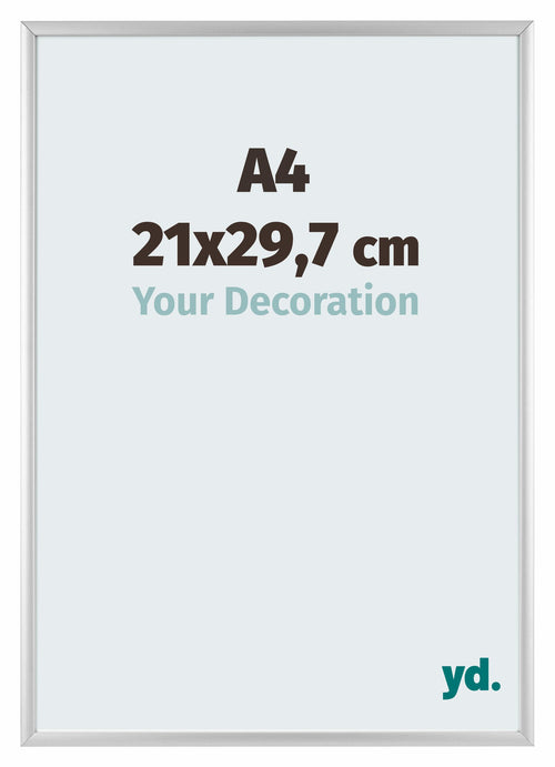 Aurora Aluminium Bilderrahmen 21x29-7cm A4 Silber Matt Vorne Messe | Yourdecoration.at