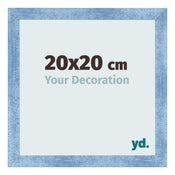 Bilderrahmen 20x20cm Hellblau Gewischt MDF Pisa Vorne Messe | Yourdecoration.at