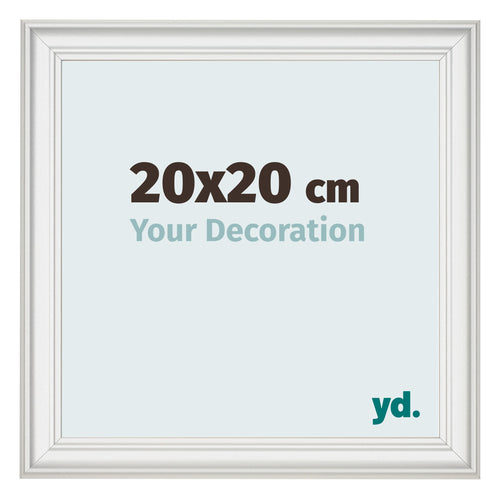 Bilderrahmen 20x20cm Weiss Gewischt MDF Lazio Vorne Messe | Yourdecoration.at