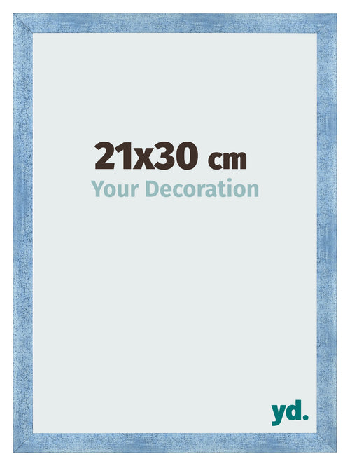 Bilderrahmen 21x30cm Hellblau Gewischt MDF Pisa Vorne Messe | Yourdecoration.at