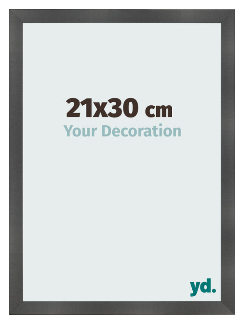 Bilderrahmen 21x30cm Schwarz Silber Poliert MDF Pisa Vorne Messe | Yourdecoration.at