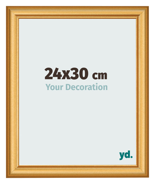 Bilderrahmen 24x30cm Gold Matt MDF Lazio Vorne Messe | Yourdecoration.at