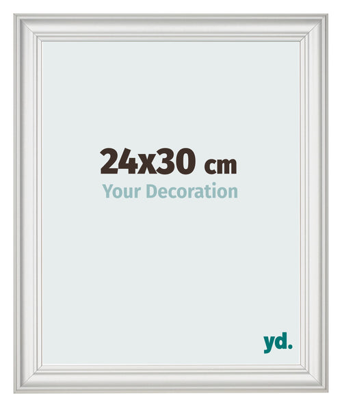 Bilderrahmen 24x30cm Weiss Gewischt MDF Lazio Vorne Messe | Yourdecoration.at