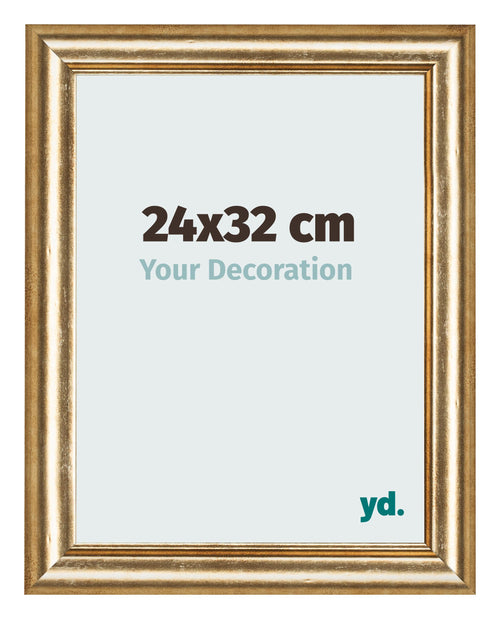 Bilderrahmen 24x32cm Gold Antik MDF Lazio Vorne Messe | Yourdecoration.at
