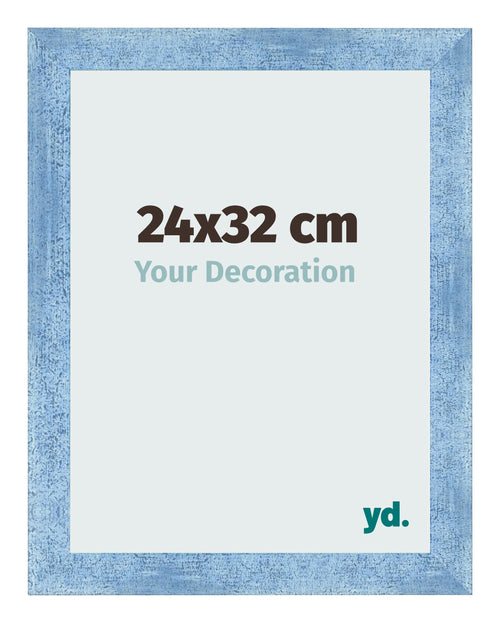 Bilderrahmen 24x32cm Hellblau Gewischt MDF Pisa Vorne Messe | Yourdecoration.at