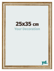 Bilderrahmen 25x35cm Gold Antik MDF Lazio Vorne Messe | Yourdecoration.at