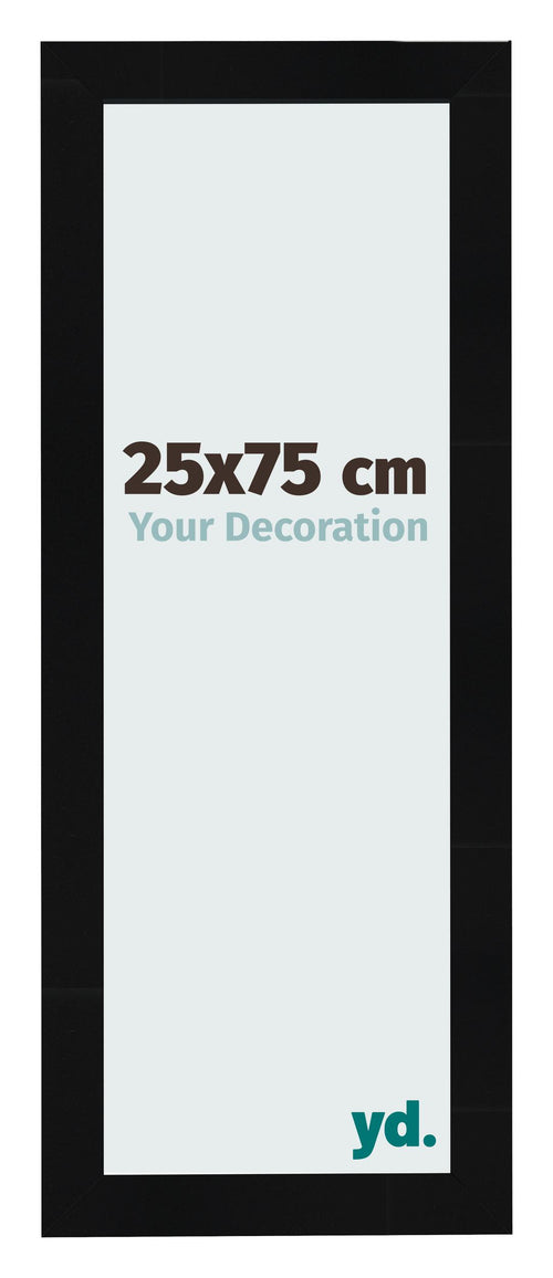Bilderrahmen 25x75cm Schwarz Silber Poliert MDF Pisa Vorne Messe | Yourdecoration.at