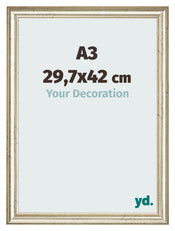Bilderrahmen 29 7x42cm A3 Metallglanz MDF Lazio Vorne Messe | Yourdecoration.at