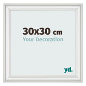 Bilderrahmen 30x30cm Weiss Gewischt MDF Lazio Vorne Messe | Yourdecoration.at