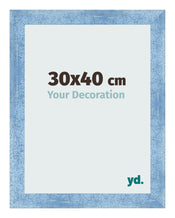 Bilderrahmen 30x40cm Hellblau Gewischt MDF Pisa Vorne Messe | Yourdecoration.at