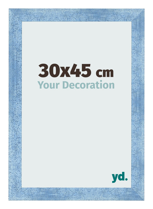 Bilderrahmen 30x45cm Hellblau Gewischt MDF Pisa Vorne Messe | Yourdecoration.at