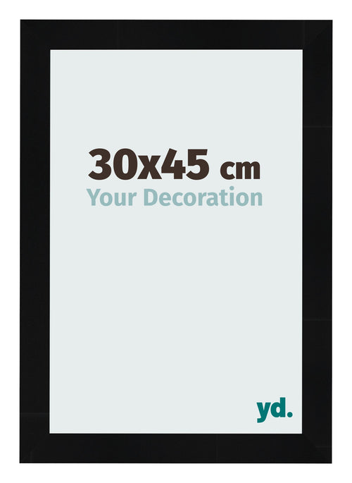 Bilderrahmen 30x45cm Schwarz Silber Poliert MDF Pisa Vorne Messe | Yourdecoration.at