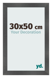 Bilderrahmen 30x50cm Schwarz Silber Poliert MDF Pisa Vorne Messe | Yourdecoration.at