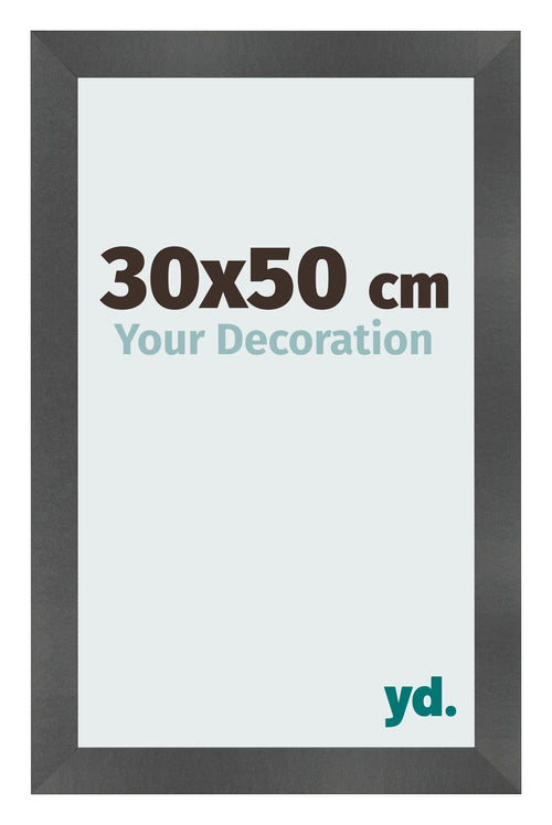 Bilderrahmen 30x50cm Schwarz Silber Poliert MDF Pisa Vorne Messe | Yourdecoration.at
