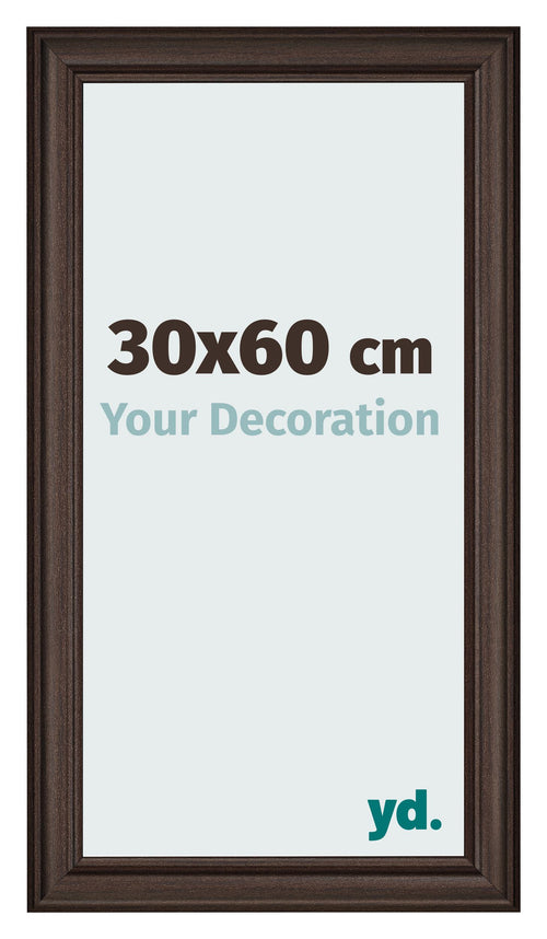 Bilderrahmen 30x60cm Eiche Dunkel MDF Lazio Vorne Messe | Yourdecoration.at