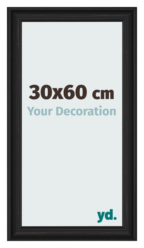 Bilderrahmen 30x60cm Schwarz Gemasert MDF Lazio Vorne Messe | Yourdecoration.at