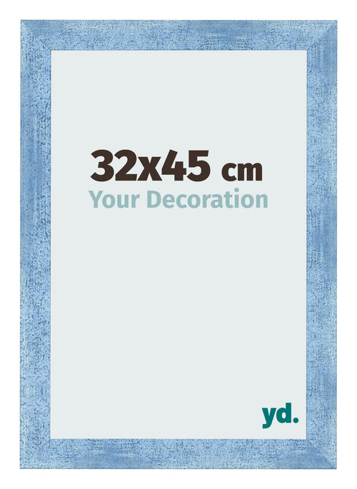 Bilderrahmen 32x45cm Hellblau Gewischt MDF Pisa Vorne Messe | Yourdecoration.at