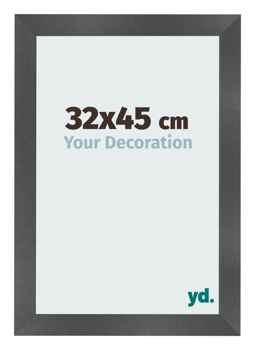 Bilderrahmen 32x45cm Schwarz Silber Poliert MDF Pisa Vorne Messe | Yourdecoration.at