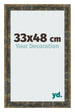 Bilderrahmen 33x48cm Blau Gold Meliert MDF Pisa Vorne Messe | Yourdecoration.at