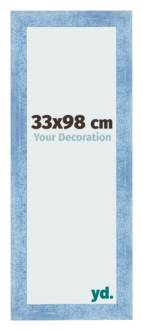 Bilderrahmen 33x98cm Hellblau Gewischt MDF Pisa Vorne Messe | Yourdecoration.at