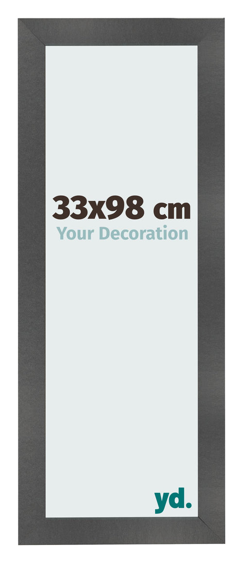Bilderrahmen 33x98cm Schwarz Silber Poliert MDF Pisa Vorne Messe | Yourdecoration.at