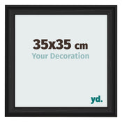 Bilderrahmen 35x35cm Schwarz Gemasert MDF Lazio Vorne Messe | Yourdecoration.at