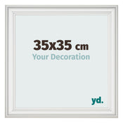Bilderrahmen 35x35cm Weiss Gewischt MDF Lazio Vorne Messe | Yourdecoration.at