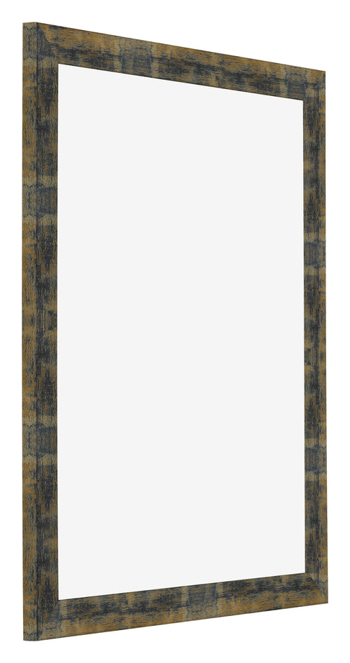 Bilderrahmen 35x45cm Blau Gold Meliert MDF Pisa Vorne Schrag | Yourdecoration.at