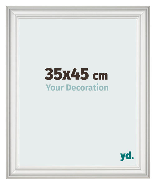Bilderrahmen 35x45cm Weiss Gewischt MDF Lazio Vorne Messe | Yourdecoration.at