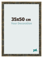 Bilderrahmen 35x50cm Blau Gold Meliert MDF Pisa Vorne Messe | Yourdecoration.at