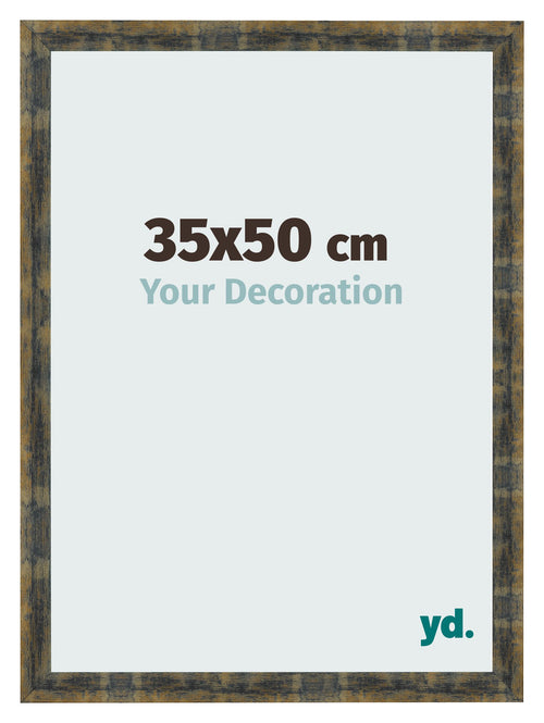 Bilderrahmen 35x50cm Blau Gold Meliert MDF Pisa Vorne Messe | Yourdecoration.at