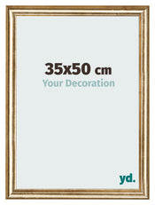 Bilderrahmen 35x50cm Gold Antik MDF Lazio Vorne Messe | Yourdecoration.at