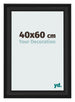 Bilderrahmen 40x60cm Schwarz Gemasert MDF Lazio Vorne Messe | Yourdecoration.at